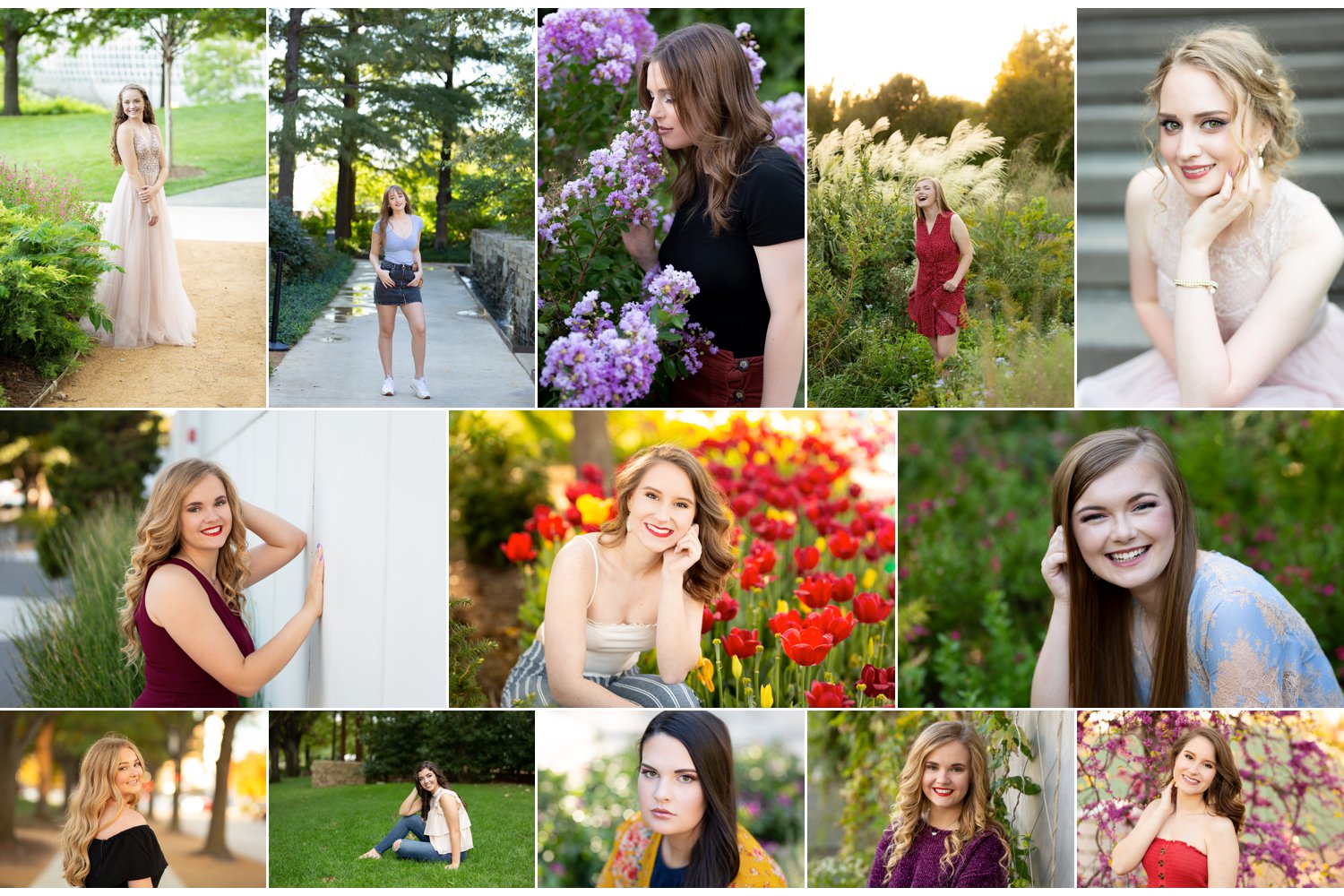 senior pictures at the Myriad Botanical Gardens in OKC