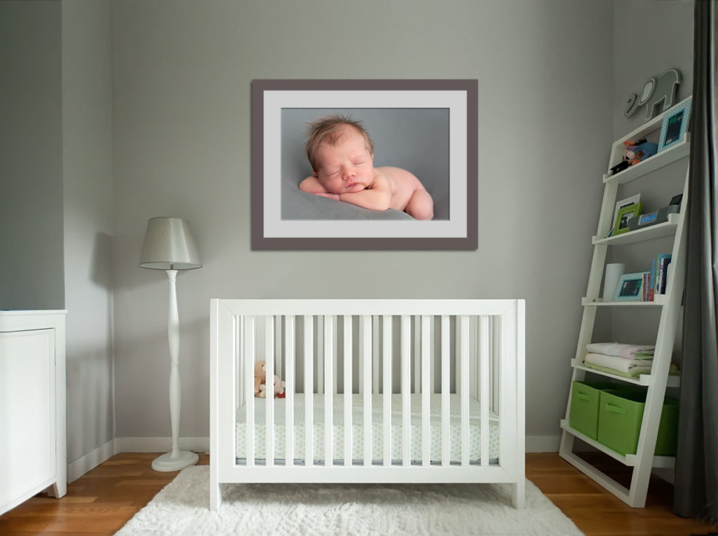 Large framed print in bedroom of professional pictures